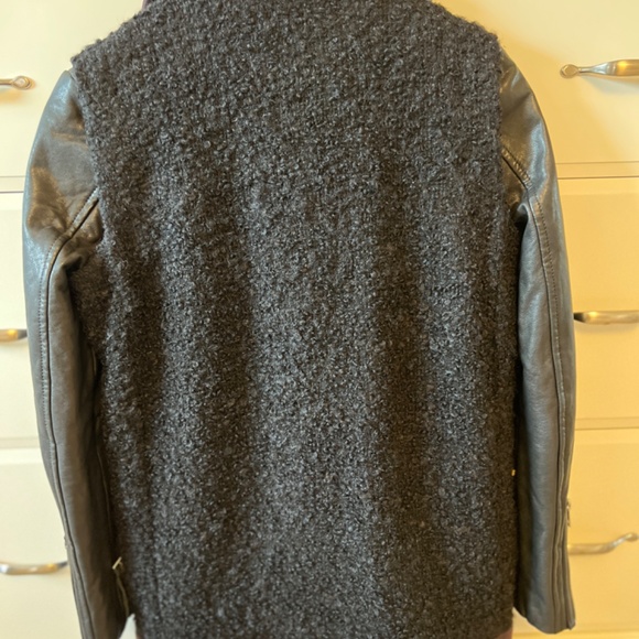 ALL SAINTS -  Leather & Wool Biker Jacket - Picture 5 of 6